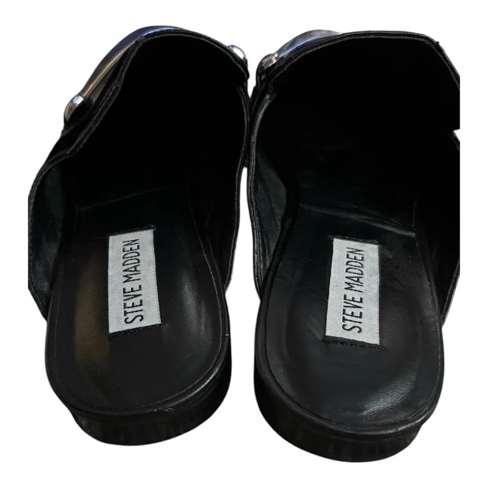 Steve Madden- Black Slip On Loafer With Buckle Size 8